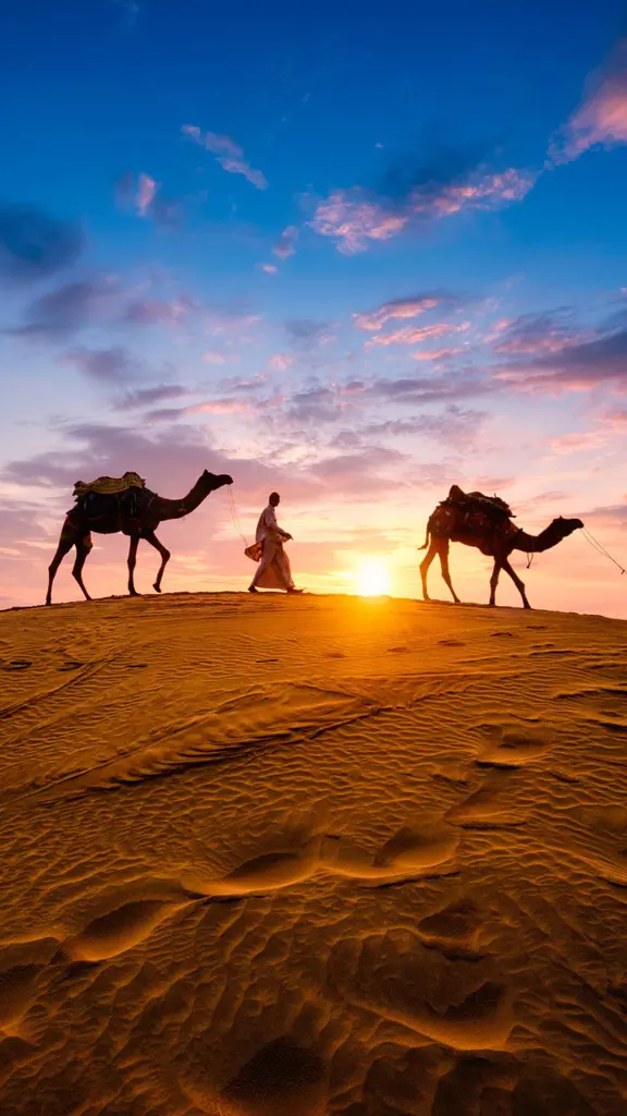 Camels at Jaisalmer, Rajasthan, India
