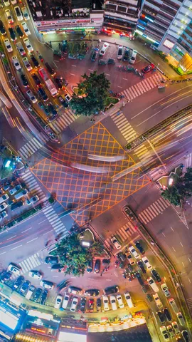 Dark night, city lights