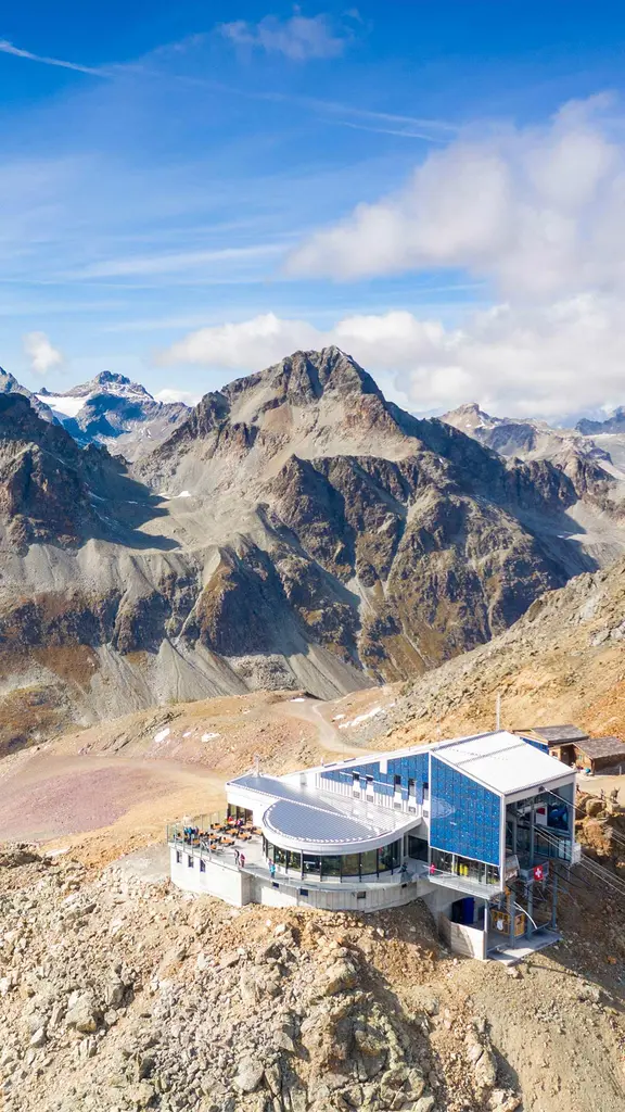 Cable car station on Piz Nair mountain, Graub&uuml;nden, Switzerland