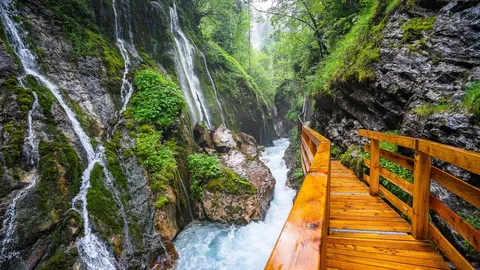 Waterfall at Wimbachklamm Gorge, Bavaria, Germany