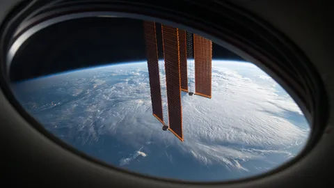 ISS main solar arrays seen from SpaceX Crew Dragon Endeavour