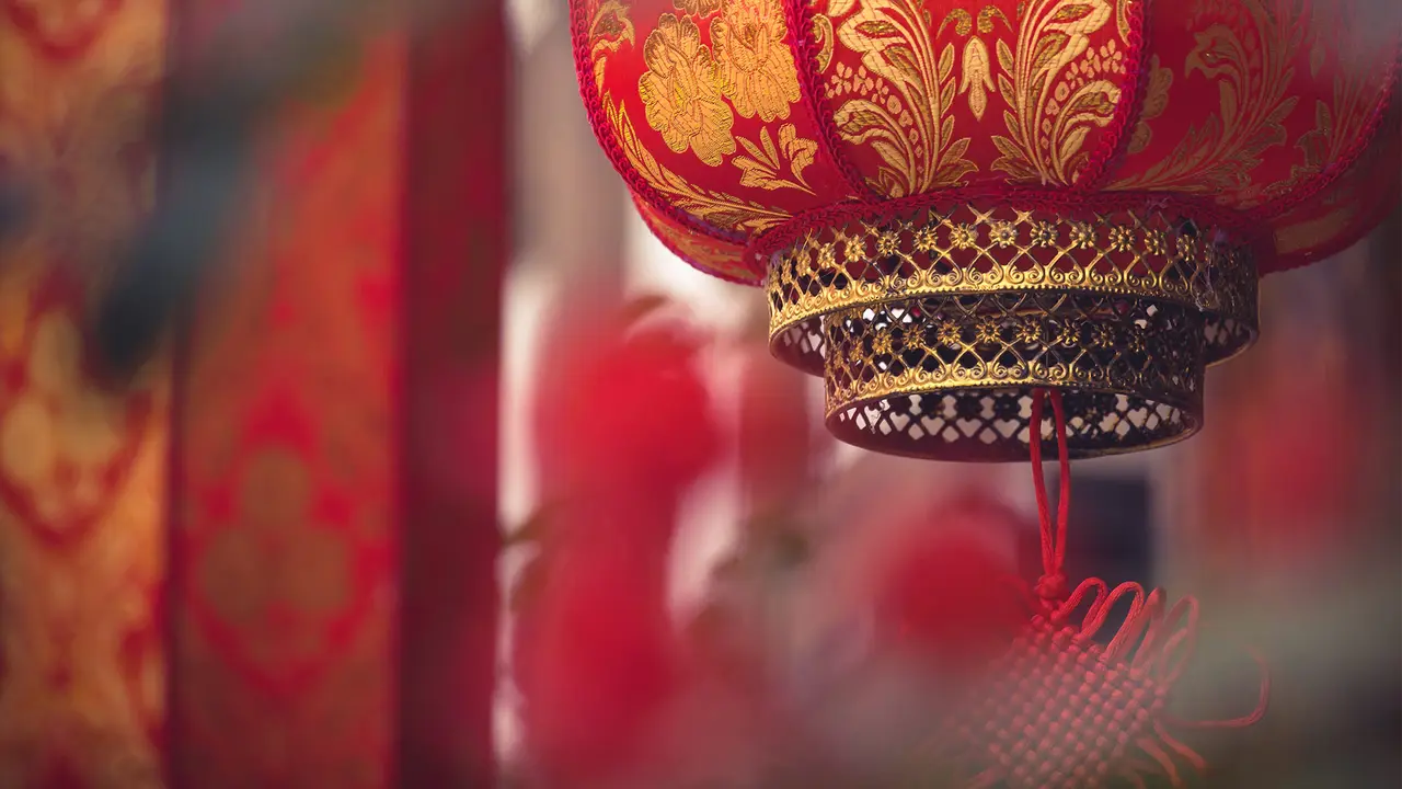 成都街头的红灯笼，中国四川省