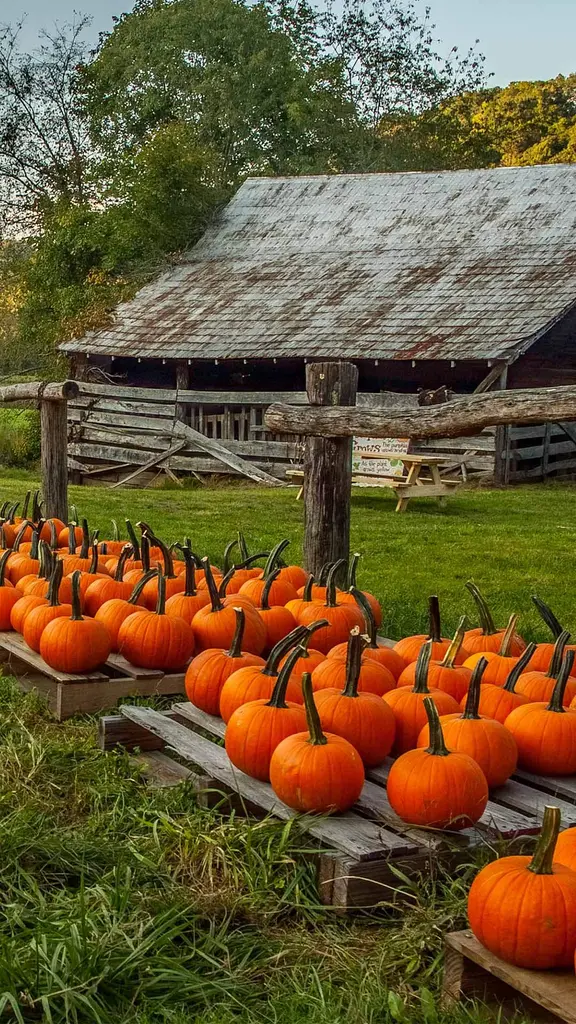 Pumpkin farm in North Carolina, United States